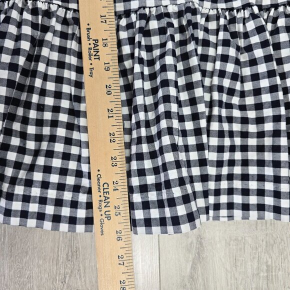 Victoria Beckham Top/Blouse Sz M Gingham Plaid Black and White Peplum Preppy - Picture 5 of 8